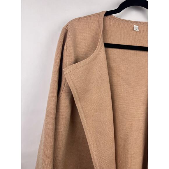 ANRABESS Open Front Knit Tan Cardigan Coatigan Long Lightweight Jacket - Picture 4 of 13